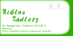 miklos kadletz business card